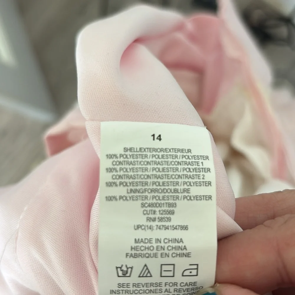 Xtraordinary Pink Floral Party Dress Sz 14 EUC